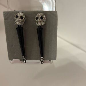 Skeleton earrings with rhinestones